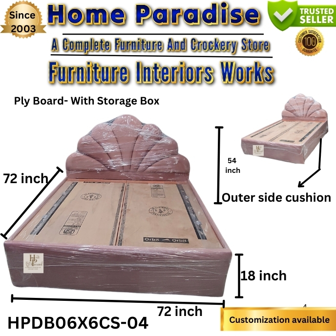 DOUBLE BED HOME PARADISE 6 FEET X 6 FEET HPDB06X6CS-04