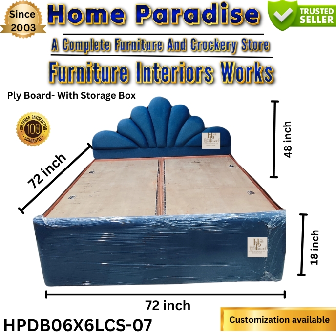 DOUBLE BED HOME PARADISE 6 FEET X 6 FEET HPDB06X6LCS-07